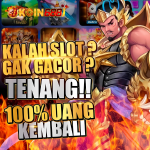 Ilustrasi cashback 100% untuk pemain slot online Koin688 saat kalah bermain slot gacor.