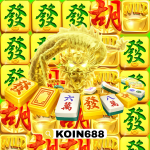 Slot Mahjong Dragon KOIN688 dengan naga emas, ubin mahjong, simbol wild, dan jackpot besar