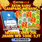 Promo akun baru Koin688 modal 20K gampang menang dan WD hingga jutaan rupiah di game Mahjong Ways