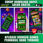 Banner promosi Koin688, download APK dapatkan saldo gratis, aplikasi game penghasil uang anti blokir