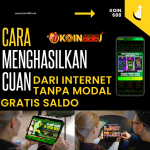 Orang bermain game di smartphone untuk menghasilkan uang secara online tanpa modal melalui platform Koin688