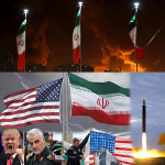 Ilustrasi konflik panjang Iran dan Amerika sejak 1979, mencakup isu dendam, program nuklir, dan ketegangan militer di kawasan Timur Tengah.