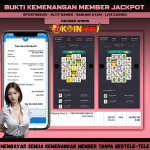 Bukti kemenangan jackpot Rp 15 juta dari pemain slot online di Koin688