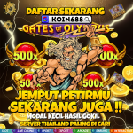 Banner Gates of Olympus di KOIN688 dengan Zeus, petir, dan bonus hingga 500x dari server Thailand