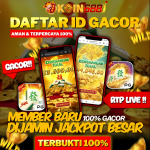 Tampilan promosi slot KOIN688 dengan kemenangan besar, bonus member baru, dan RTP live untuk jackpot slot online