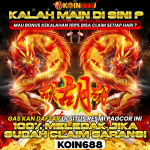 Gambar promo bonus kekalahan 100 persen Koin688 dengan dua naga emas dan tulisan klaim setiap hari