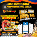 Ilustrasi game keberuntungan digital dengan tema naga emas, simbol Mahjong, dan elemen kemenangan dalam dunia hiburan modern