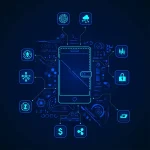 Ilustrasi transformasi digital dengan laptop, smartphone, dan konektivitas cloud modern